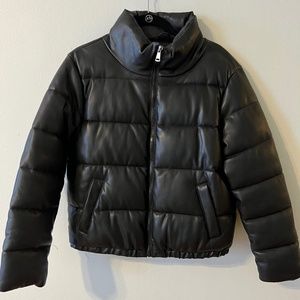 Sebby Faux Leather Puffer Jacket